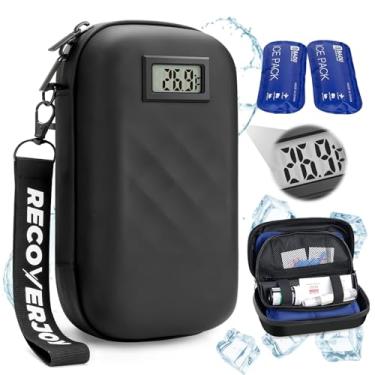 Imagem de RecoverJoy Estojo De Viagem Para Refrigerador De Insulina Aprovado Pela Tsa Bolsa Para Medicamentos Para Diabéticos Com Visor De Temperatura Bolsa Organizadora Pequena Para Medicamentos Refrigerados