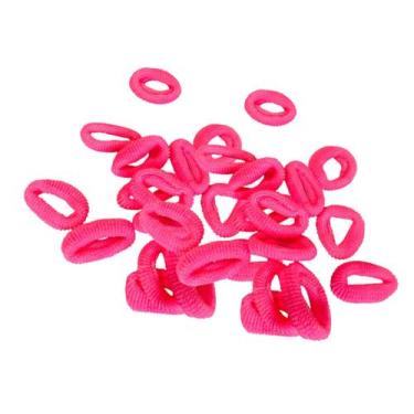 Imagem de kit 100un Elástico Xuxinhas de cabelo rosa chiclete penteado - Genéric