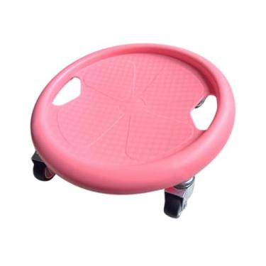 Imagem de Aymzbd Rolo de fitness abdominal AB Roller de fitness Sliding Disc silencioso, 4 rodas, equipamento de exercícios portátil profissional multiuso, Rosa
