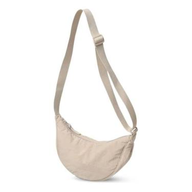 Imagem de Bolsa Feminina Transversal Média Meia Lua Tecido Espaçosa - Alwy
