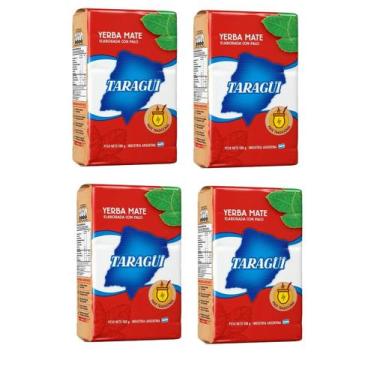 Imagem de 4 Erva Mate Chimarrão TARAGUI COM PALO Argentina 500g
