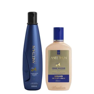 Imagem de Aneethun Linha A Kit Shampoo e Creme de Silicone Brilho 250ml