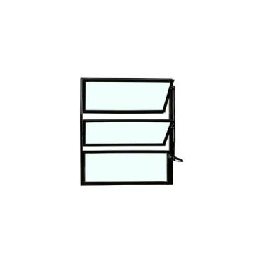 Imagem de Vitro Basculante 60x60 Alumínio Preto Vidro Liso Lumineziri