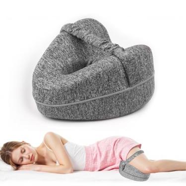 Imagem de Travesseiro ergonômico de joelho e perna para dormir, alivia a dor na perna do joelho, reduz a pressão no soquete da articulação do quadril dos dorminhocos laterais e fornece almofadas laterais para