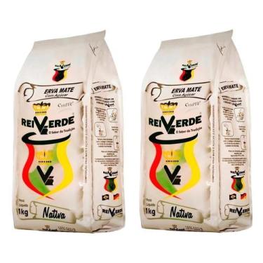 Imagem de 2 Erva Mate Chimarrão REI VERDE SUAVE com açúcar Gaúcha 1Kg