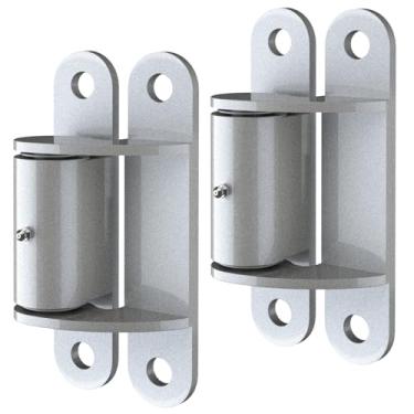 Imagem de HOTYELL Dobradiças de portão resistentes parafuso no portão e poste, solda lubrificante de montagem facial de 17 cm com rolamento de rolo de agulha para grandes portões de garagem pesados de metal e