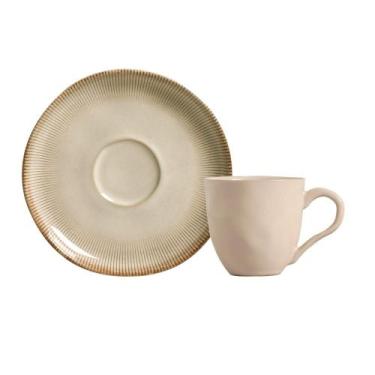 Imagem de Conjunto com 6 Xícaras De Café com 6 Pires Bio Raio - Porto Brasil Cer