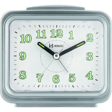 Imagem de Relógio Despertador Branco Dois Alarme Super Alto Pilha Prata - Prata