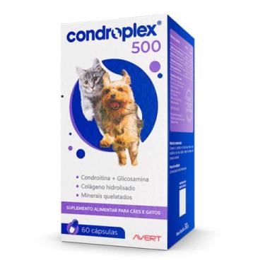 Imagem de Suplemento Condroplex 500 Cães E GatosC/ 60 Cápsulas - AVERT SAUDE ANI