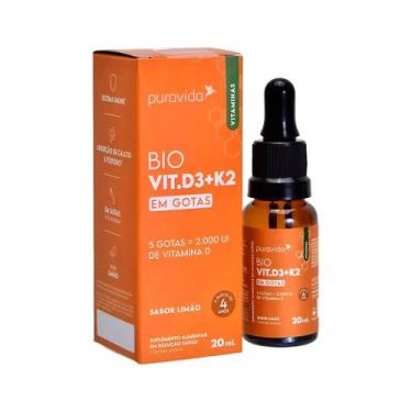 Imagem de Vitamina D3 e K2 Sabor Limão 20ml Puravida