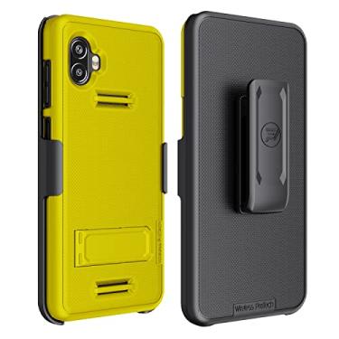 Imagem de Wireless ProTech Capa compatível com Samsung Galaxy XCover6 Pro (SM-G736), combo de capa e clipe de cinto com suporte e protetor de tela (amarelo)