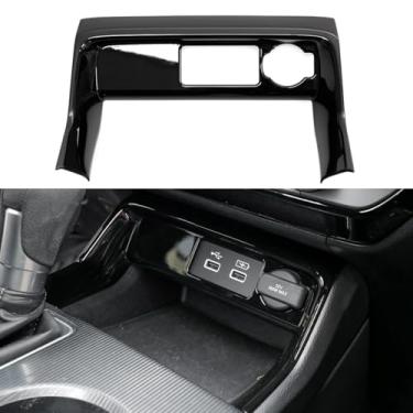 Imagem de YINGTUU para Honda 11ª geração Civic 2022 2023 2024 2025 acessórios console central painel isqueiro painel USB capa interior ABS preto brilhante