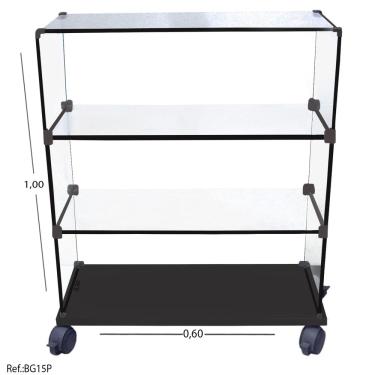 Imagem de Balcão De Vidro Vitrine Modulado Caixa Mdf - 0,60 x 1,00 X 0,30 - Preto