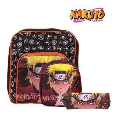 Imagem de Kit Mochila Infantil Masculina Naruto Creche Passeio Costas