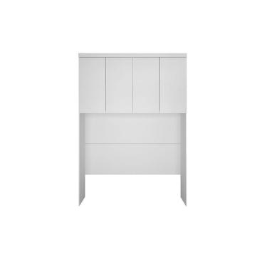 Imagem de Modulado de Quarto Armário Ponte Aéreo CasalQueen 167cm Rizon/Linea c/ 4 Portas Branco - Novo Horizonte