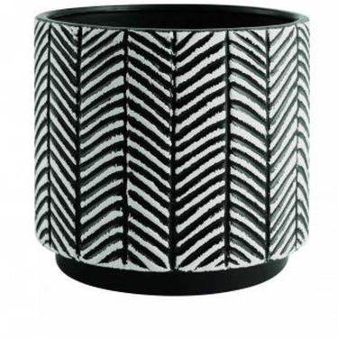 Imagem de Cachepot Geometrico Preto E Branco Em Ceramica P