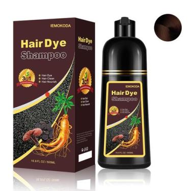 Imagem de Tintura de cabelo Fvquhvo Black para cabelos grisalhos com shampoo dur
