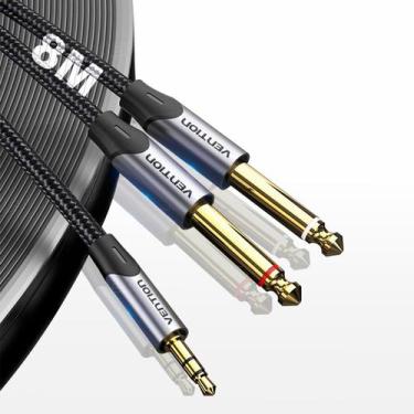 Imagem de Cabo Hifi P2 Estéreo X 2 P10 Mono 8m Profissional Nylon - VENTION