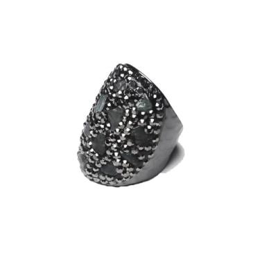 Imagem de NUZUJX Boho Pedra Natural Turquesa Drusa Anéis Abertos Ametista Cristal Ágata Anel Ajustável, pedra preciosa Pedra natural Pedra preciosa, Sem pedra preciosa