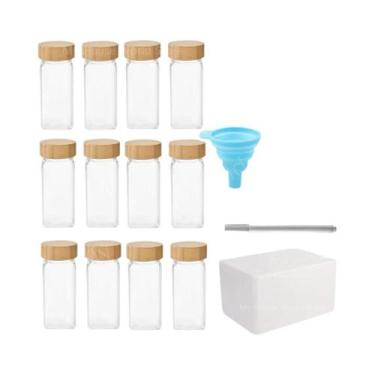 Imagem de Conjunto de Potes de Especiarias de Vidro com Tampa de Bambu - Para Sa