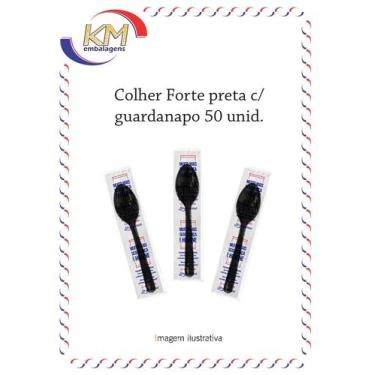 Imagem de Colher forte sachê c/ guardanapo - c/50 unid - açaiterias, hospitais, 
