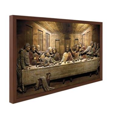 Imagem de Quadro Decorativo Religiosos Santa Ceia Jesus Fé Sagrada Família com M