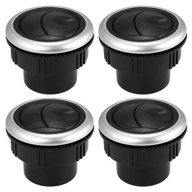 Imagem de X AUTOHAUX 4 pçs Painel de ar condicionado defletor tomada 48 mm ABS teto lateral redondo saída de ventilação de ar preto para carro ônibus RV ATV
