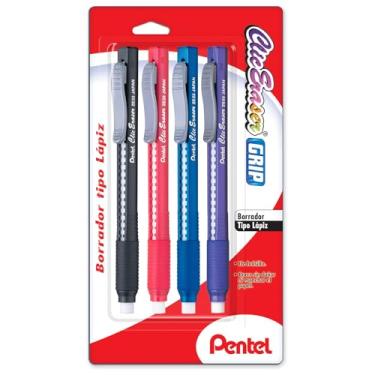 Imagem de Pentel (R) Clic Erasers™, barril preto, pacote com 4