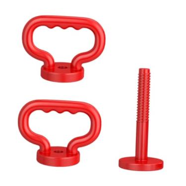 Imagem de menolana 2x kettlebell ajustável lida com conversores halteres fáceis transportar fitness halteres push up para placas de peso para treino esportivo, Vermelho