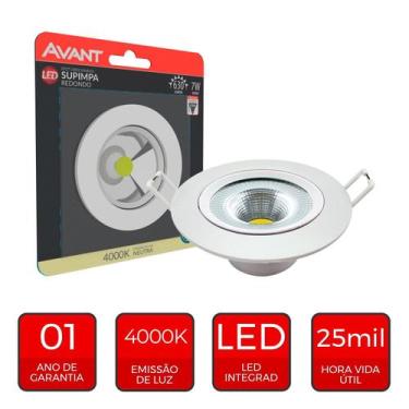 Imagem de Spot Led Authentic Redondo Embutir Branco 7W 630 Lumens Branco Neutro 