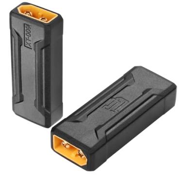 Imagem de Antianxia 2 peças novo adaptador de atualização XT60 para XT60 serve para bateria RC XT60 conector conexão sem fio (XT60 macho para XT60 macho)