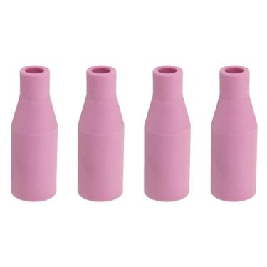 Imagem de HARFINGTON 4 peças de bicos de cerâmica Mig Welder 1/5.1 cm com orifício de 1/5.1 cm bocais de pistola de soldagem a gás cônico, acessório de pistola de solda durável para pistolas de solda MB15 14AK