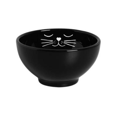 Imagem de Kit Comedouro Preto/Branco Suporte Grande - Cerâmica Regina