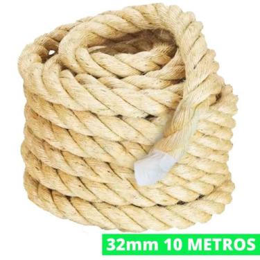 Imagem de Corda De Sisal 32mm 10 Metros Reforçada Naval Decoração