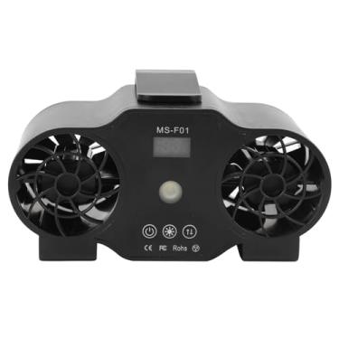 Imagem de Ventilador de Clipe da Cintura, 4 Engrenagens Ajustáveis ​​Fluxo de Ar Forte Iluminação Portátil do Ventilador Recarregável Com Cordão para o Verão (16000mAh)