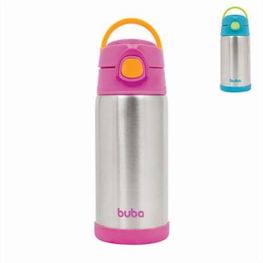Imagem de Garrafa termica buba parede dupla rosa 400ml bico silicone antivazamen