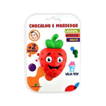 Imagem de Chocalho e Mordedor Vila Toy Morango
