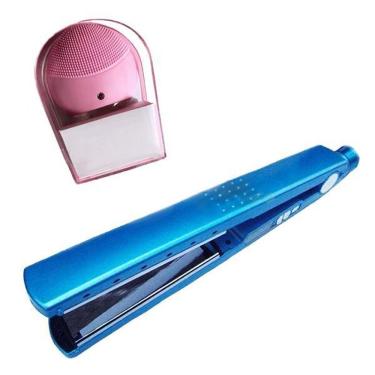 Imagem de Kit 1 Prancha Nanotitanium + 1 Esponja Facial Rosa Bebê Nº26