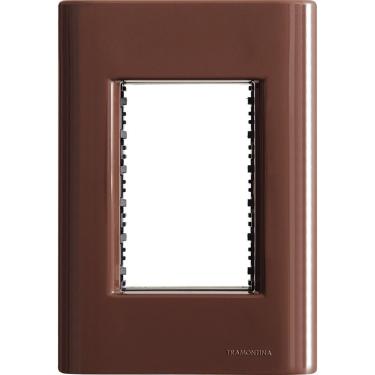 Imagem de Placa 3 Postos 4x2 Tramontina Giz Madeira Suporte Tramontina