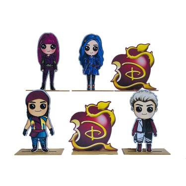 Imagem de Kit Display De Mesa 6 Peças Para Festa Descendentes Mdf