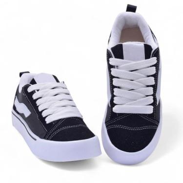 Imagem de Tênis KNU Masculino Feminino Skool StreetWear Skatista - Orion, Preto,