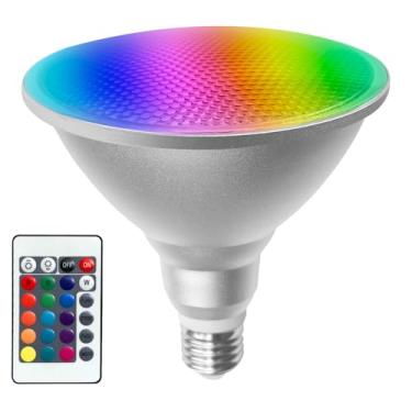 Imagem de CUISANHOUSE Lâmpadas De Holofote Par38, Lâmpada Led 30 W Com Controle Remoto E Mudança Cor, Equivalente A 100 W, Para Decoração Festa Em Casa No Dia Dos Namorados (Rgb + Branco Natural)