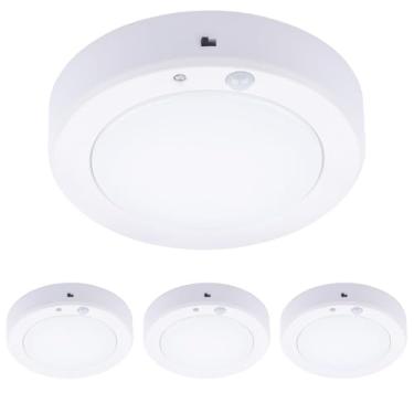 Imagem de LIT-PaTH Luminária De Teto Led Com Sensor Movimento Operada Por Bateria Lit-Path, Embutida 6,1 Polegadas, 5000K, Luz Noturna Sem Fio Para Armários, Lavanderias E Escadas - Uso Exclusivo No Escuro, P