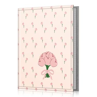 Imagem de FINTIE Álbum De Fotos 4X6 - 52 Bolsos, Pequena Capacidade, Capa Couro Vegano Premium, Álbuns Carteira Portáteis Para Casamentos Em Família, Meninos E Meninas, Tulipas Coquete