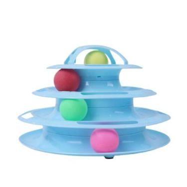 Imagem de Torre Interativa Para Gato Com Bolinhas Cor ul 4 Níveis - Elo Imports