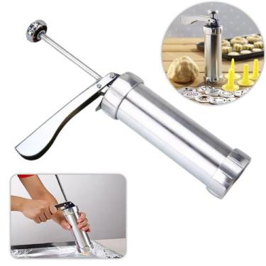 Imagem de Maquina Manual Modeladora Biscoitos Cookies 10 Moldes de Alumínio 4 Bi