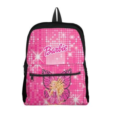 Imagem de Mochila com Bolso Infantil Avulsa Menina Barbie Rosa   - Use Thuco, MB