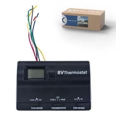 Imagem de keloke Termostato Digital, De Parede T-Stat Para Aquecimento/Resfriamento Rv, Compatível Com Ar-Condicionado Coleman Mach 8330-336 3 Modos Ajuste, Controle Preciso Temperatura, Preto, Substituição N