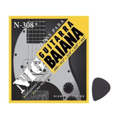 Imagem de Encordoamento para Guitarra BAIANA 008 NIG -- (008/042) -- Jogo com 5 