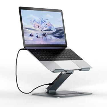 Imagem de WAVLINK Suporte ajustável de alumínio para laptop com base USB C, suporte ergonômico portátil para MacBook, Windows, notebook e tablet de 10" a 17" (2 HDMI, PD3.0, SD/TF, RJ45 Ethernet, 2 portas USB